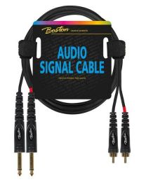 Boston audio signal cable, 2x RCA to 2x 6.3mm jack mono, 1.50mtr