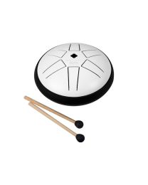 Sela 5.5" Tongue Drum - White & Black with beater