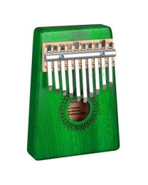 Sela kalimba 'Mahogany 10" Green with Case SEL243