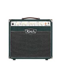 Koch Jupiter Junior: 20W Hybrid Combo with 2x 12AX7 tubes, 3 channels, power attenuator (0-20W), and a premium 10" Jensen Green speaker. Vintage tone, modern features