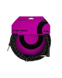 Boston Prime Series Woven Jacket Instrument Cable - Jack to Angled Jack 6 Metres