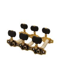 Salvador Cortez Classical Machine heads 3 Left 3 Right - Gold with Black Pegs, MH097GK-A1B