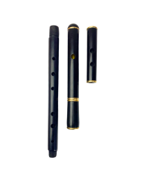 Boreen Irish Flute Polymer in D tuning slide head silver plated rings, BFP-D