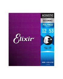 Elixir Polyweb Light Acoustic Guitar Strings, 12-53, E11050