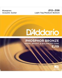 D'Addario Phosphor Bronze Acoustic Guitar Strings, Light Top/Medium Bottom, 12-56, EJ19