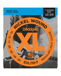 D'Addario 7-String Electric Guitar String Set, Regular Light, EXL110-7