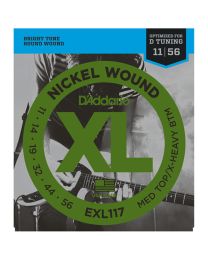 D'Addario Nickel Wound Electric Guitar Strings, Medium Top/Extra Heavy Bottom, 11-56, EXL117  