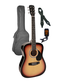 Nashville 3/4 Scale Steel String Acoustic Guitar Pack - Sunburst with Bag GSD-6034-SB Sunburst