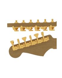 Guitar Tuner Upgrade Kit, 6 Inline Grip-Lock, Open Gold Staggered, HS6K1GL0GST