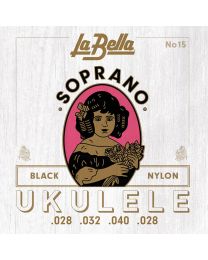 La Bella Acoustic Folk String Set Soprano Ukulele, L-15