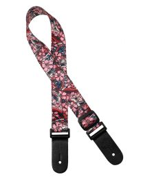 Gaucho Standard Series Ukulele Strap with Lila Flowers GSTU-80-LI