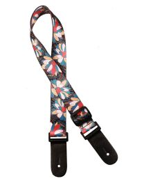 Gaucho Standard Series Ukulele Strap with Multi colour Flowers GSTU-80-MC