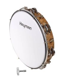 Hayman 10" Tambourine with head and 7 double Bells - MT6-102-NE