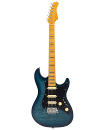 Sire Guitars S Series New Gen Larry Carlton electric guitar S-style transparent blue satin, S7+ FM/TBL