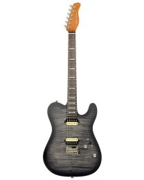 Sire Guitars T Series New Gen Larry Carlton electric guitar T-style transparent black satin, T7+ FM/TBK