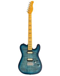 Sire Guitars T Series New Gen Larry Carlton electric guitar T-style transparent blue satin, T7+ FM/TBL