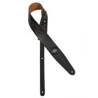 Gaucho Guitar Strap - Black with Stitched Flames