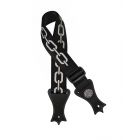 Gaucho Icon Series Black Guitar Strap with Chains Print - GST-144