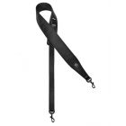 Gaucho Top Quality Leather Banjo Strap, Black with Chrome Clips