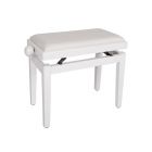 Boston PB1 Piano Bench with Adjustable Velvet Seat - Glossy White PB1/3040