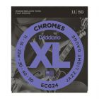 D'Addario XL Flatwound Chromes Electric Guitar Strings, Jazz Light, 11-50 ECG24