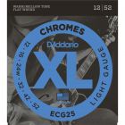 D'Addario Chromes Flat Wound Electric Guitar Strings, 12-52 ECG25