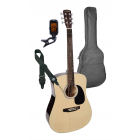Nashville Acoustic Guitar Pack - Natural with Bag Strap and Tuner GSD-60-NT
