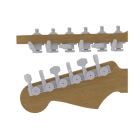 guitar tuner upgrade kit, 6 inline Grip-Lock, closed satin staggered, HS6K1EL0SST