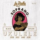La Bella Acoustic Folk String Set Soprano Ukulele, L-15