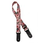 Gaucho Standard Series Ukulele Strap with Pink Flowers GSTU-80-PK