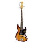 Sire Basses V3 2nd Gen Series Marcus Miller 5-String Active Bass Guitar Tobacco Sunburst, V3+ 5/TS