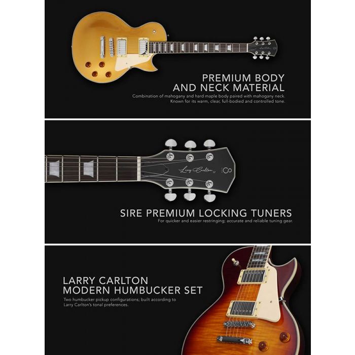 Sire Larry Carlton L7 GDT Top Signature series Electric Guitar with Gig Bag Gold  Top - Musicians Cart