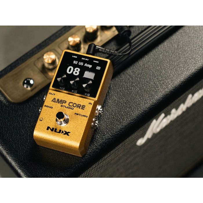 NUX NCA-1 AMP CORE STUDIO ギターエフェクター ゴールド NUX Amp Core Studio Amp Modeling Pedal Gold for sale online