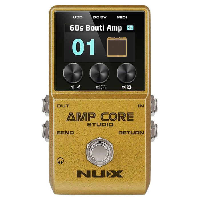 NUX NCA-1 AMP CORE STUDIO ギターエフェクター ゴールド NUX Amp Core Studio – Guitar Amp Modeler & Cab Sim with IR