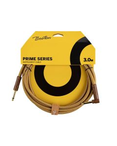 Boston Prime Series Woven Jacket Instrument Cable Jack-Angled Jack, GCRT-30A