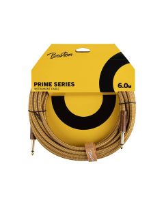 Boston Prime Series Woven Jacket Instrument Cable Jack-Jack, GCRT-60