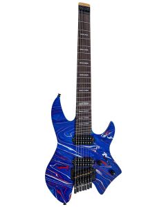 Sire Larry Carlton X6H7 7-String Headless Electric Guitar – Matt Blue Swirl