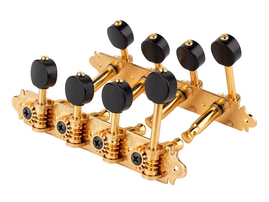 Gotoh Mandolin Machine Heads MF40 F Style Gold with Black Buttons