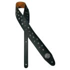 Gaucho Biker Series Guitar Strap Black with Chrome Stars GST-280