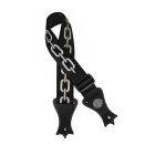 Gaucho Icon Series Black Guitar Strap with Chains Print - GST-144