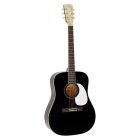 Richwood Heritage Series Dreadnought Guitar with Solid Spruce Top - Pearloid Features -  Black HSD-55-BK