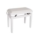 Boston PB1 Piano Bench with Adjustable Velvet Seat - Glossy White PB1/3040