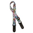 Gaucho Standard Series Ukulele Strap with Blue Flowers GSTU-80-BU