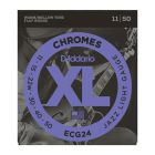 D'Addario XL Flatwound Chromes Electric Guitar Strings, Jazz Light, 11-50 ECG24