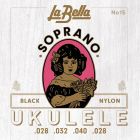 La Bella Acoustic Folk String Set Soprano Ukulele, L-15