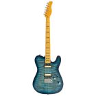 Sire Guitars T Series New Gen Larry Carlton electric guitar T-style transparent blue satin, T7+ FM/TBL