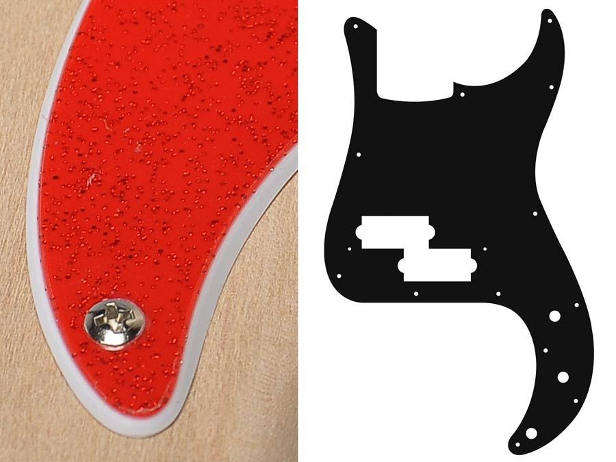Boston PB-215-SRD Puncher Bass Pickguard – Sparkling Red