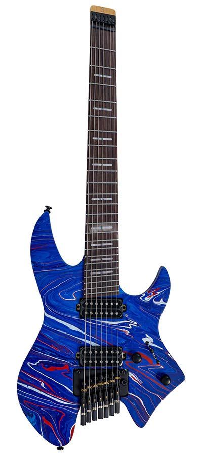 Sire Larry Carlton X6H7 7-String Headless Electric Guitar – Matt Blue Swirl